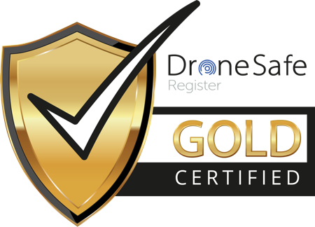 DroneSafe Register Gold Certified badge for Capital Pictures – professional GVC qualified drone operator UK
